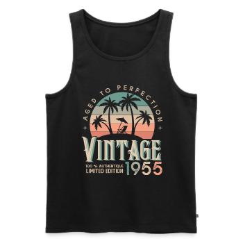 1955 Birthday Gift Born 1955 - Men's Premium Organic Tank Top - black - Front - Michal (187cm)