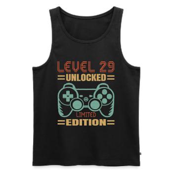 Birthday Level 29 unlocked - Men's Premium Organic Tank Top - black - Front - Michal (187cm)