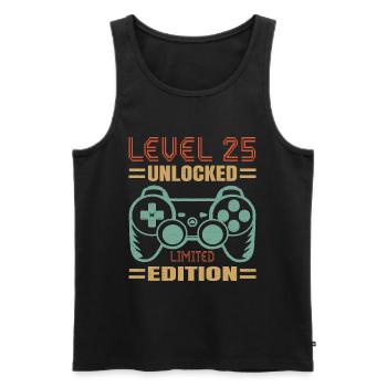 Geburtstag Level 25 freigeschaltet - Männer Premium Bio Tank Top - Schwarz - Vorne - Michal (187cm)