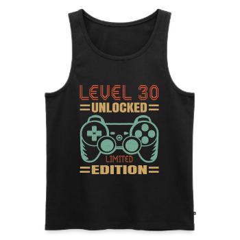 Birthday Level 30 Unlocked - Men's Premium Organic Tank Top - black - Front - Michal (187cm)