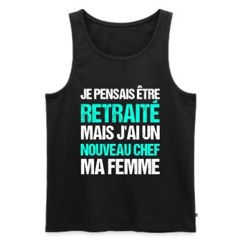 Retraite humour retraité cadeau homme retraité - Débardeur bio Premium Homme - noir - Devant - Michal (187cm)
