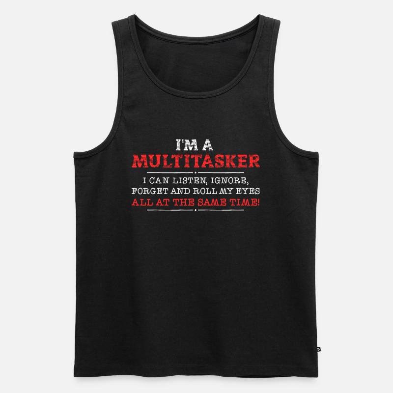 Ich bin ein Multitasker - Männer Premium Bio Tank Top - Schwarz