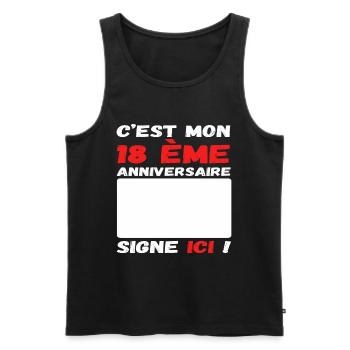C' est mon 18 ème anniversaire livre d' or cadeau - Débardeur bio Premium Homme - noir - Devant - Michal (187cm)
