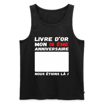 Livre d' or mon 18 ème anniversaire cadeau - Débardeur bio Premium Homme - noir - Devant - Michal (187cm)