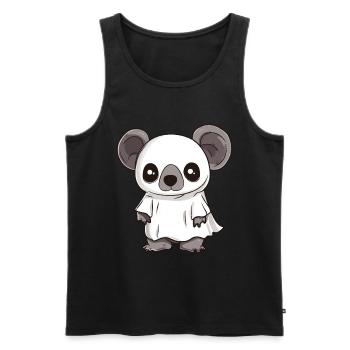 Koala Halloween Bande dessinée Fantôme - Débardeur bio Premium Homme - noir - Devant - Michal (187cm)