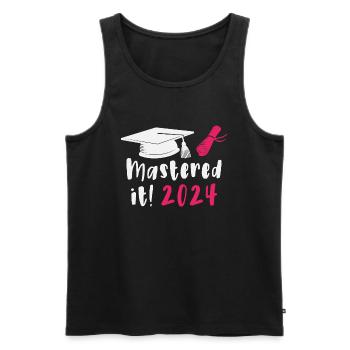 Mastered 2024 Diplôme de Master Diplômé 2024 - Débardeur bio Premium Homme - noir - Devant - Michal (187cm)