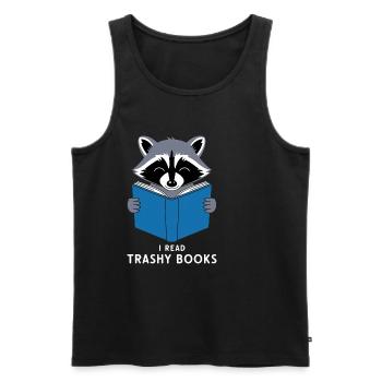 I Read Trashy Books 11 - Männer Premium Bio Tank Top - Schwarz - Vorne - Michal (187cm)