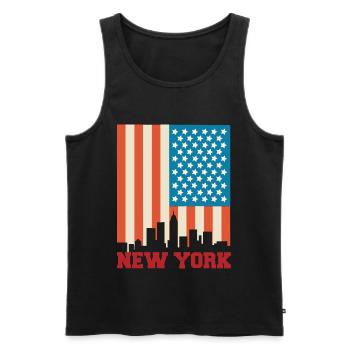 New York - Débardeur bio Premium Homme - noir - Devant - Michal (187cm)