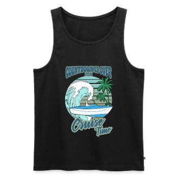 Countdown is Over - Its Cruise Time - Männer Premium Bio Tank Top - Schwarz - Vorne - AI Model Male 178 light (178cm)
