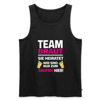 Team Bride - Elle va se marier, on est là pour boire - Débardeur bio Premium Homme - noir - Devant - AI Model Male 178 light (178cm)