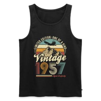 Vintage 1957 Vintage Anniversaire Rétro Cadeau - Débardeur bio Premium Homme - noir - Devant - Michal (187cm)