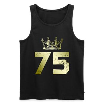 75 Couronne numérique - Débardeur bio Premium Homme - noir - Devant - Michal (187cm)