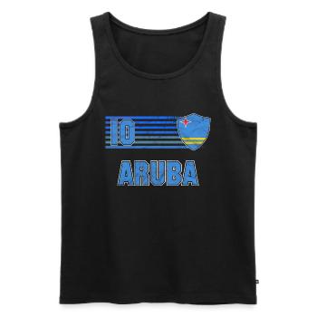 Aruba Fußball Mannschaft - Männer Premium Bio Tank Top - Schwarz - Vorne - AI Model Male 178 light (178cm)