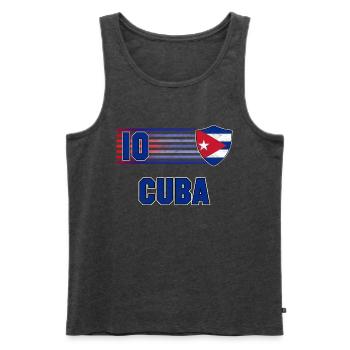 Kuba Fußball Mannschaft - Männer Premium Bio Tank Top - Anthrazit meliert - Vorne - AI Model Male 178 light (178cm)