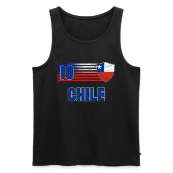 Chile Fußball Mannschaft - Männer Premium Bio Tank Top - Schwarz - Vorne - AI Model Male 178 light (178cm)