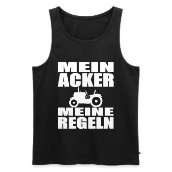 Mein Acker meine Regeln. Landwirtschaft Bauer - Männer Premium Bio Tank Top - Schwarz - Vorne - Michal (187cm)