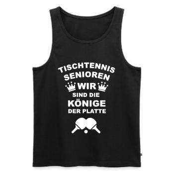 Tischtennis Senioren - Männer Premium Bio Tank Top - Schwarz - Vorne - AI Model Male 178 light (178cm)