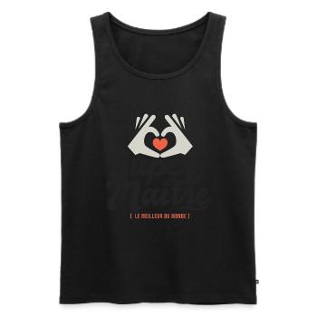 Super maitre l unique cadeau maître instituteur - Débardeur bio Premium Homme - noir - Devant - Michal (187cm)