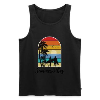 Summer Vibes - Surfer Summer Sun Beach - Débardeur bio Premium Homme - noir - Devant - Michal (187cm)