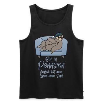 Pensionär Pen(n)sionär Pension Pen(n)sion Faultier - Männer Premium Bio Tank Top - Schwarz - Vorne - Michal (187cm)