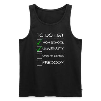 Liste der Unternehmer - Männer Premium Bio Tank Top - Schwarz - Vorne - Michal (187cm)