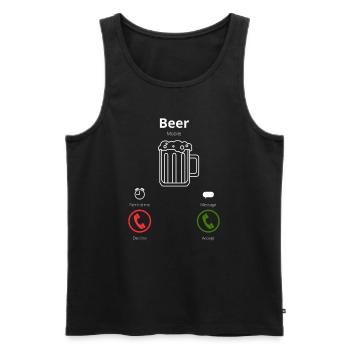 Bier ruft: - Männer Premium Bio Tank Top - Schwarz - Vorne - Michal (187cm)
