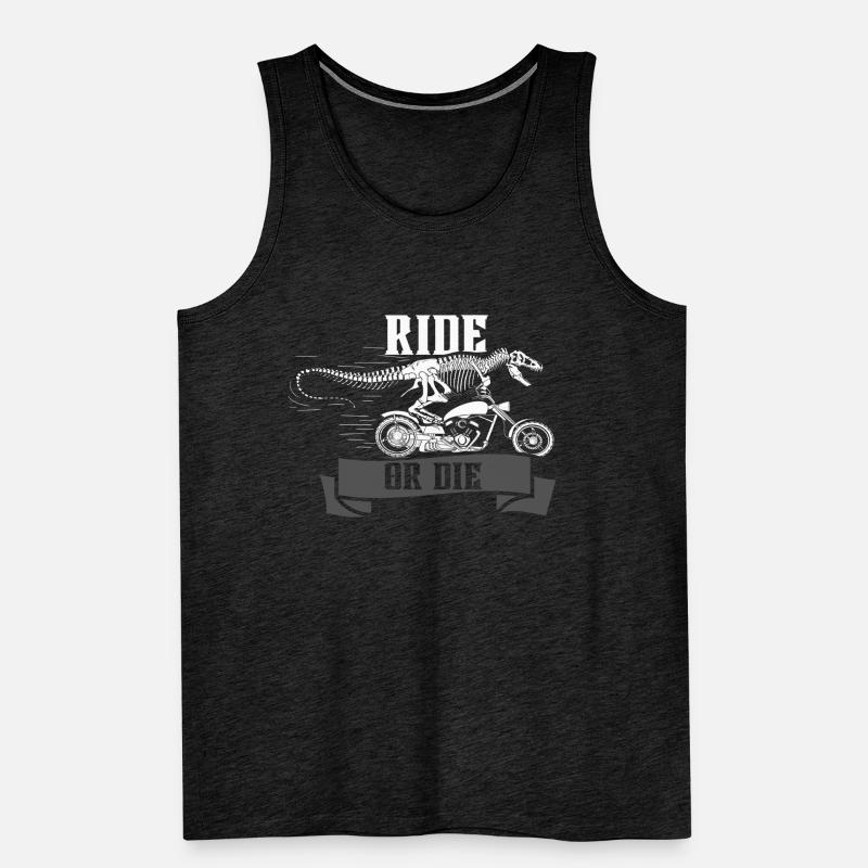 Reiten oder sterben Dinosaurier Männer Premium Bio Tank Top