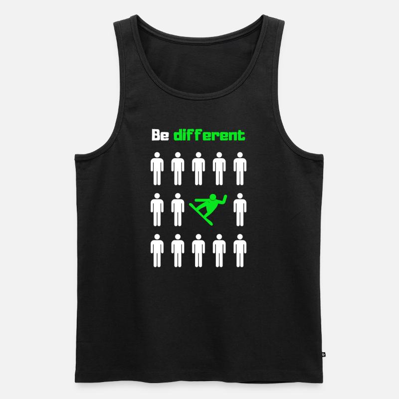 Sei anders, Snowboard - Männer Premium Bio Tank Top - Schwarz