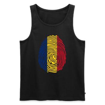 Romanian DNA - Men's Premium Organic Tank Top - black - Front - AI Model Male 178 light (178cm)