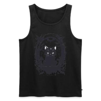 Cat Helloween Halloween Bat - Men's Premium Organic Tank Top - black - Front - Michal (187cm)