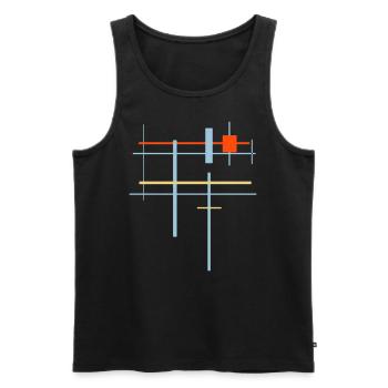 Hintergrund Minimal Vektor Abstrakt - Männer Premium Bio Tank Top - Schwarz - Vorne - Michal (187cm)
