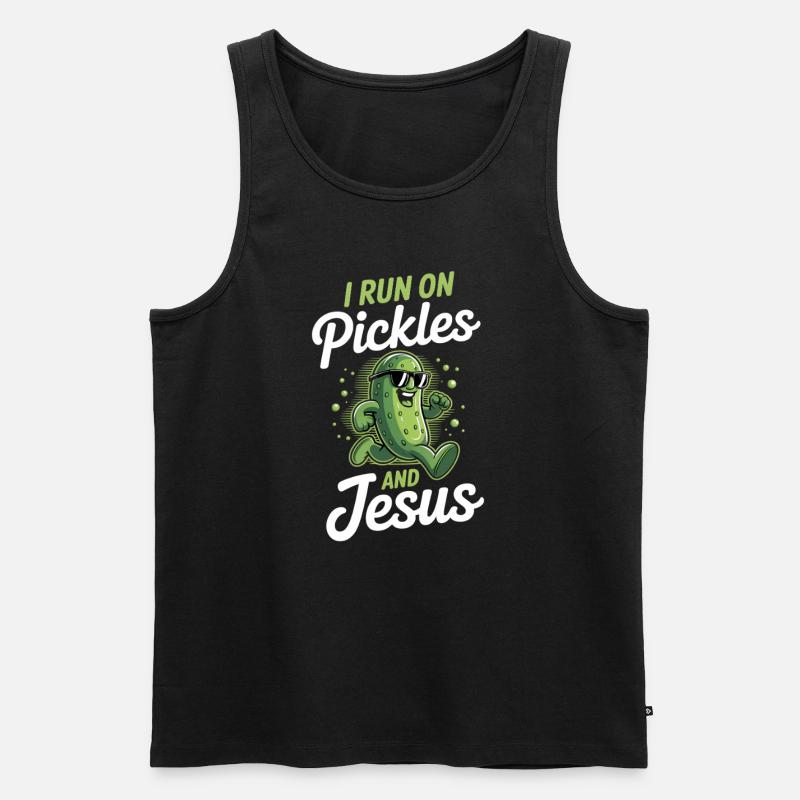 Gurke Jesus Glaube Christ - Männer Premium Bio Tank Top - Schwarz