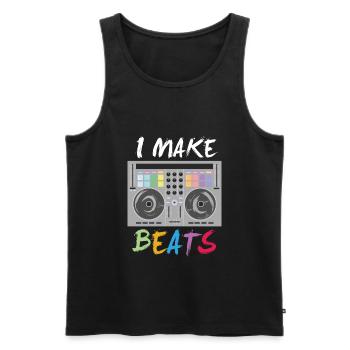 I make beats - DJ Musik Elektro Mischpult Mix - Männer Premium Bio Tank Top - Schwarz - Vorne - Michal (187cm)