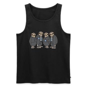 Funny Sloths Group Office Team Coffee Colleagues - Men's Premium Organic Tank Top - black - Front - AI Model Male 178 light (178cm)