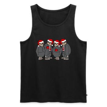 Drôles de paresseux chapeau de Noël Père Noël - Débardeur bio Premium Homme - noir - Devant - Michal (187cm)