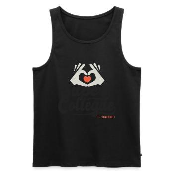 Super collégue l'unique cadeau collegue - Débardeur bio Premium Homme - noir - Devant - AI Model Male 178 light (178cm)