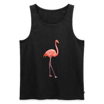 Flamingo, flamantos polygone géométrique - Débardeur bio Premium Homme - noir - Devant - Michal (187cm)