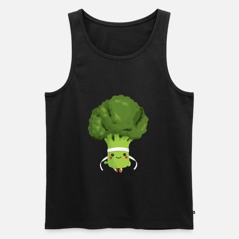 Broccoli while jogging / running - Men's Premium Organic Tank Top - black