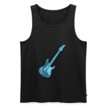 Guitare électrique bleue, guitare - Débardeur bio Premium Homme - noir - Devant - AI Model Male 178 light (178cm)