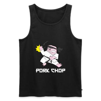 Karate Schwein Pork Chop - Männer Premium Bio Tank Top - Schwarz - Vorne - AI Model Male 178 light (178cm)