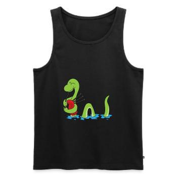Schottland Ungeheuer Loch Ness Nessie Dudelsack - Männer Premium Bio Tank Top - Schwarz - Vorne - Michal (187cm)