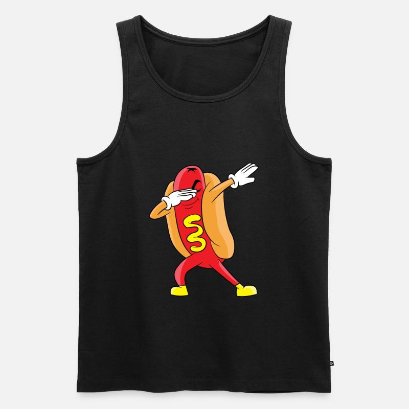Dabbing Hot Dog - Männer Premium Bio Tank Top - Schwarz