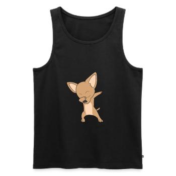 Chihuahua Dab - Männer Premium Bio Tank Top - Schwarz - Vorne - Michal (187cm)