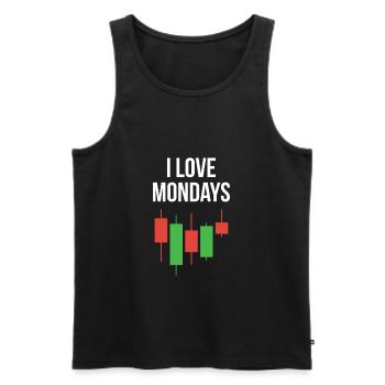 Stock market - I Love Mondays - Männer Premium Bio Tank Top - Schwarz - Vorne - AI Model Male 178 light (178cm)