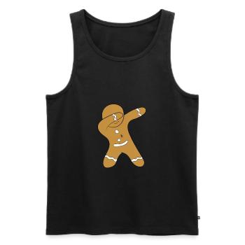 Bonhomme en pain d'épice - DAB / dabbing - Débardeur bio Premium Homme - noir - Devant - Michal (187cm)