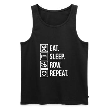 Aviron - Eat, Sleep, Ruder / Row, Repeat - Débardeur bio Premium Homme - noir - Devant - AI Model Male 178 light (178cm)