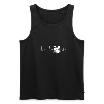 Drum kit - heartbeat / heart rate / pulse - Men's Premium Organic Tank Top - black - Front - Michal (187cm)