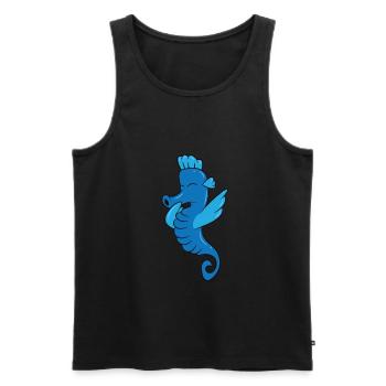 Seepferdchen - blau, DAB, dabben, dabbing, tanzen - Männer Premium Bio Tank Top - Schwarz - Vorne - AI Model Male 178 light (178cm)