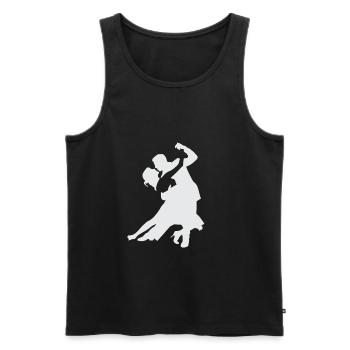 Salsa - silhouette d'un couple dansant - Débardeur bio Premium Homme - noir - Devant - Michal (187cm)