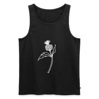 Thistle / Scotland - flower on a stem - Men's Premium Organic Tank Top - black - Front - AI Model Male 178 light (178cm)
